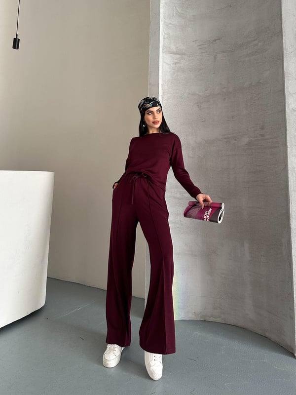 Oysh Kayık Yaka Takım Bordo