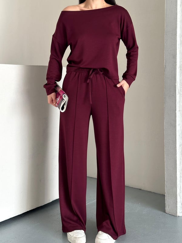 Oysh Kayık Yaka Takım Bordo