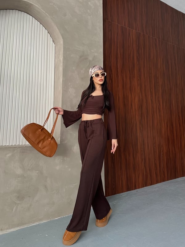 Oysho Çimalı Pantolon Kahve