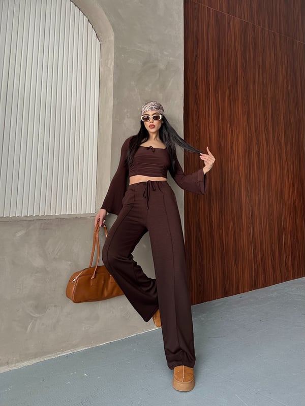Oysho Çimalı Pantolon Kahve