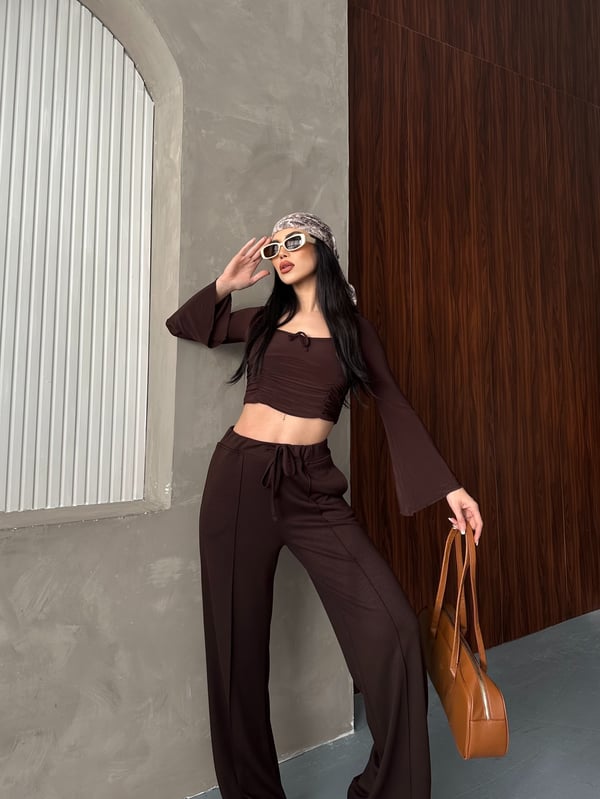 Oysho Çimalı Pantolon Kahve