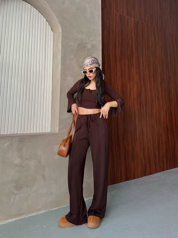 Oysho Çimalı Pantolon Kahve
