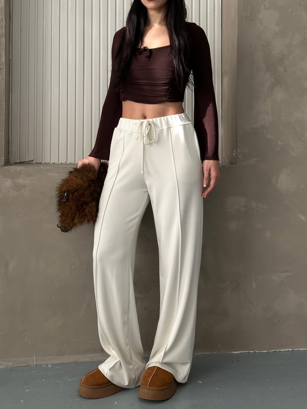 Oysho Çimalı Pantolon Krem