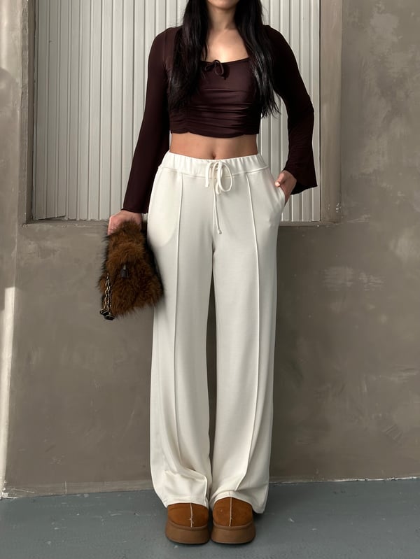 Oysho Çimalı Pantolon Krem