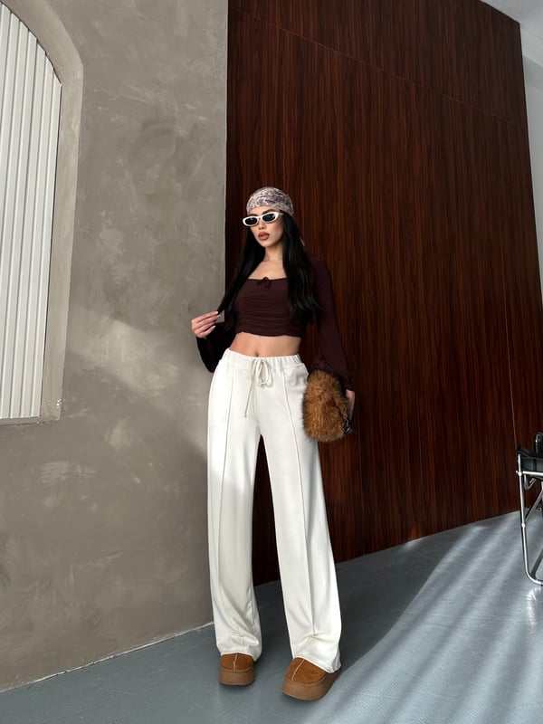 Oysho Çimalı Pantolon Krem