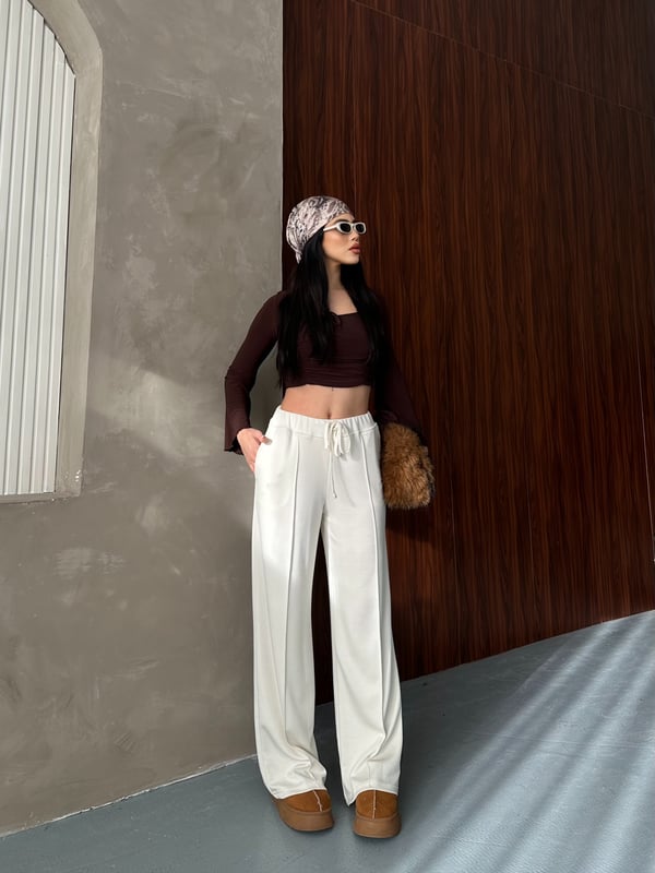 Oysho Çimalı Pantolon Krem