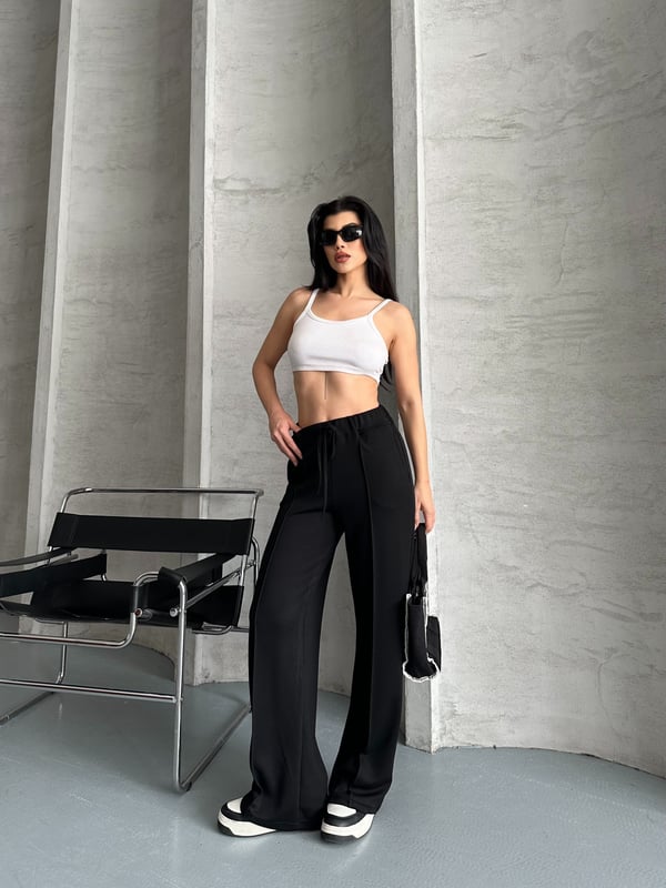Oysho Çimalı Pantolon Siyah