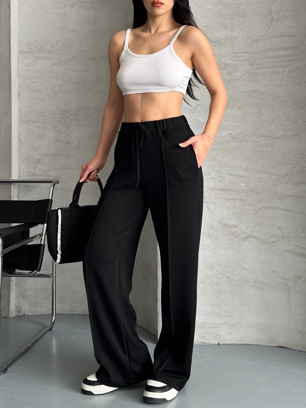 Oysho Çimalı Pantolon Siyah