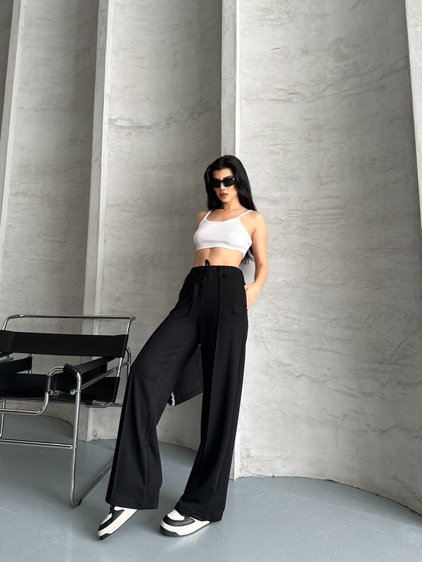 Oysho Çimalı Pantolon Siyah