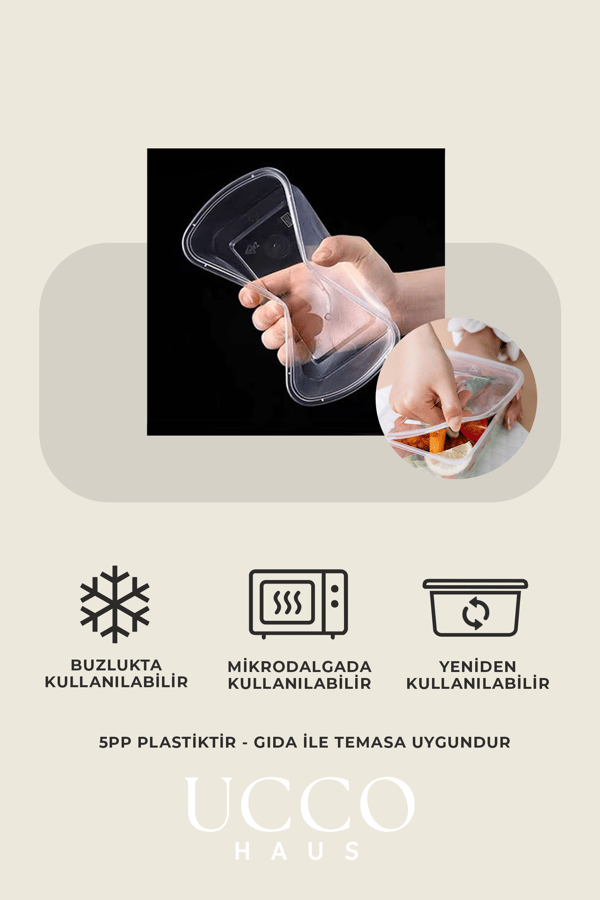 10 Adet 1000 ml Ekonomik Buzdolabı & Mikrodalga Sızdırmaz Kapaklı Saklama Kabı Seti Buzluk Organizer
