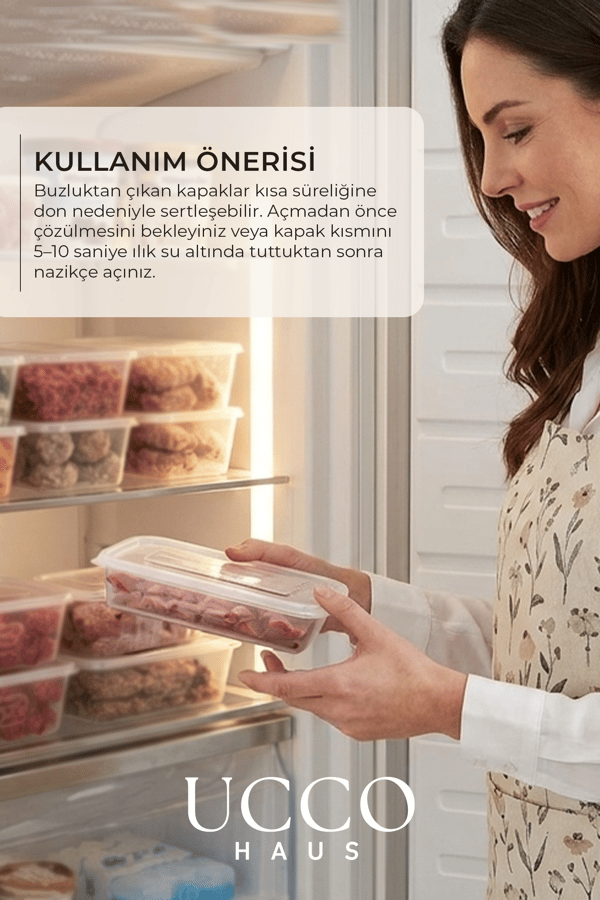 10 Adet 500ml Ekonomik Plastik Buzdolabı Dondurucu Erzak Sızdırmaz Saklama Kabı Buzluk Organizer