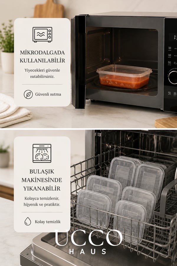 10 Adet 650ml Ekonomik Buzluk & Mikrodalga Sızdırmaz Saklama Kabı Seti Buzluk Organizer