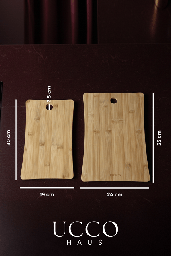 2 Adet Bambu Kesme Sunum Tahtası 35-30 cm – Sağlıklı Dayanıklı Sunumluk Şarküteri
