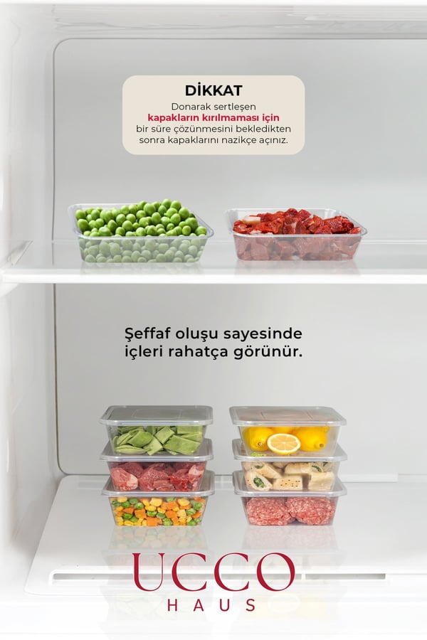 20 Adet 500ml Ekonomik Plastik Buzdolabı Dondurucu Erzak Sızdırmaz Saklama Kabı Buzluk Organizer
