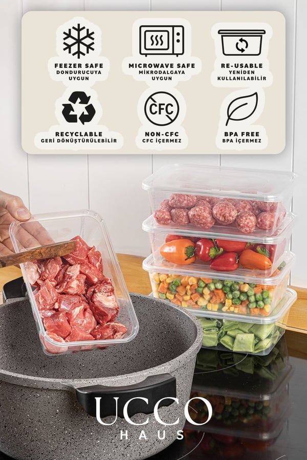 20 Adet 750ml Saklama Kabı Seti – Plastik Buzluk, Erzak, Yemek Hazırlık & Mutfak Düzenleme Kutuları