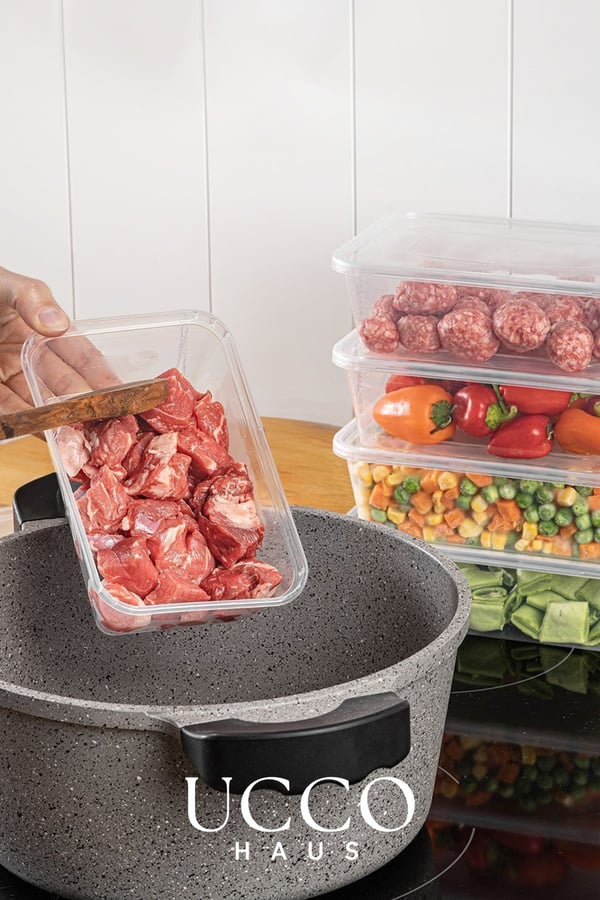 20(10+10) Adet Ekonomik Saklama Kabı Seti – 10x650 ml 10x1000 ml Mikrodalga Buzluk Dondurucu Erzak