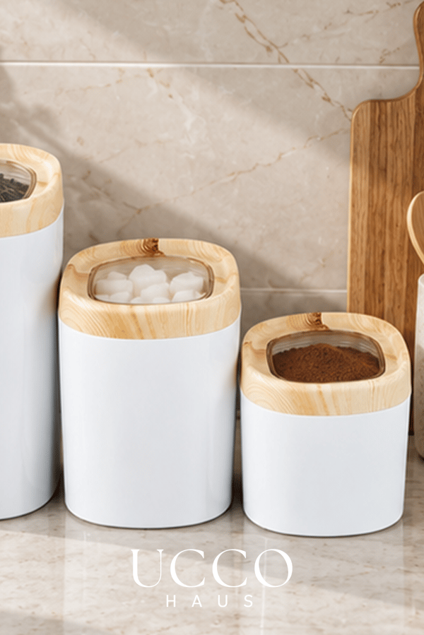 3'lü Lüx Vakum Kapaklı Silikon Contalı Erzak Saklama Kabı Bakliyatlık Baharatlık Mutfak Organizer