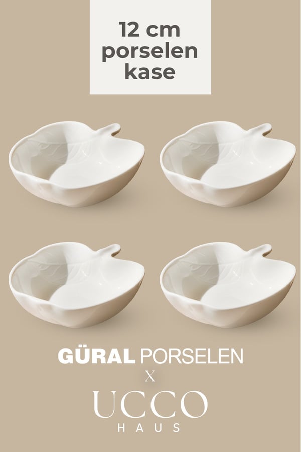 4 ADET Porselen Kase Çerezlik Kahvaltılık Meyve Tabağı Tatlı Sunum Tabağı 12 cm Kahvaltılık Tabak