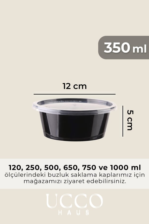 500 Adet 350 ml Sızdırmaz Kapaklı Sosluk Buzluk Saklama Kabı, Et Suyu, Kemik Suyu Mutfak Organizeri