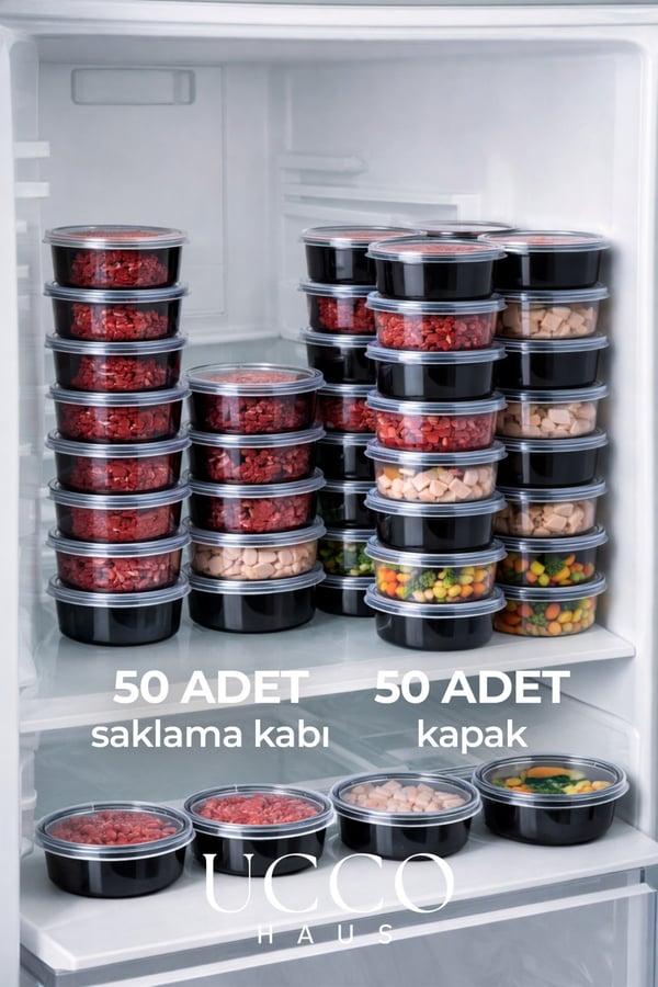 50'li 250 ml Kıyma Et Sos Kemik Suyu Sebze Saklama Kabı Sızdırmaz Mikrodalga Buzluk Düzenleyici