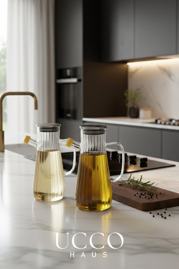 900 ml Vakum Kapaklı Borosilikat Cam Yağlık Sirkelik Sürahi Yağdanlık