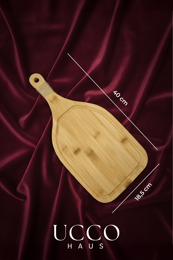 Bambu Kesme Sunum Tahtası 40 cm Orta Boy – , Sağlıklı, Dayanıklı Sunumluk Şarküteri