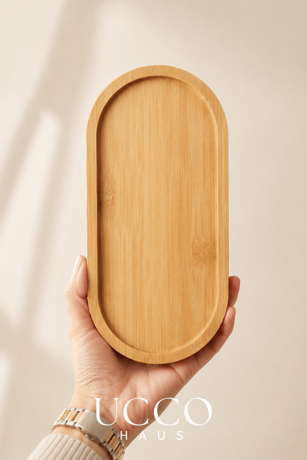 Bambu Yağlık Standı – 2 Bölmeli Sunumluk | Yağlık Altlığı, Baharatlık Standı, Sabunluk Tepsi