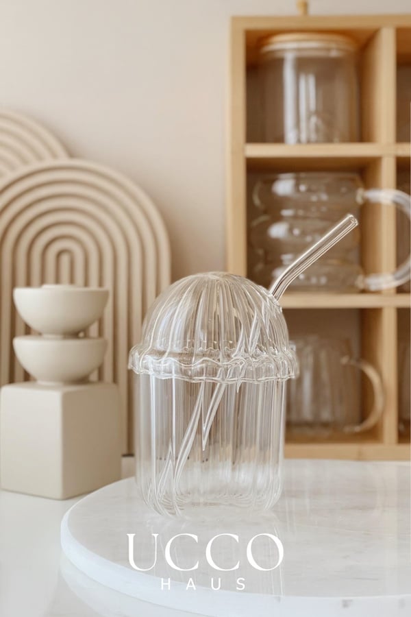 Cam Pinterest Bardak, Cam Pipetli Kahve Limonata Meşrubat Çay Kokteyl Sunum Bardağı
