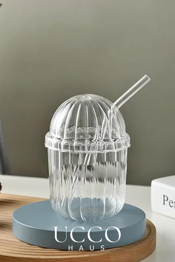 Cam Pinterest Bardak, Cam Pipetli Kahve Limonata Meşrubat Çay Kokteyl Sunum Bardağı