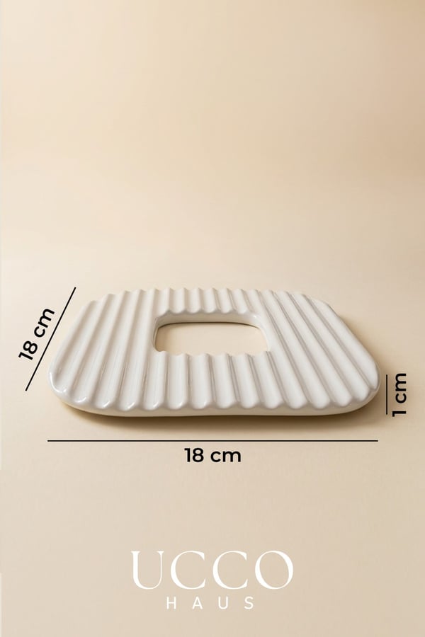 Porselen Nihale Çaydanlık Demlik Tencere Bardak Altlığı 18 cm Isıya Dayanıklı Sunumluk Beyaz Nihale