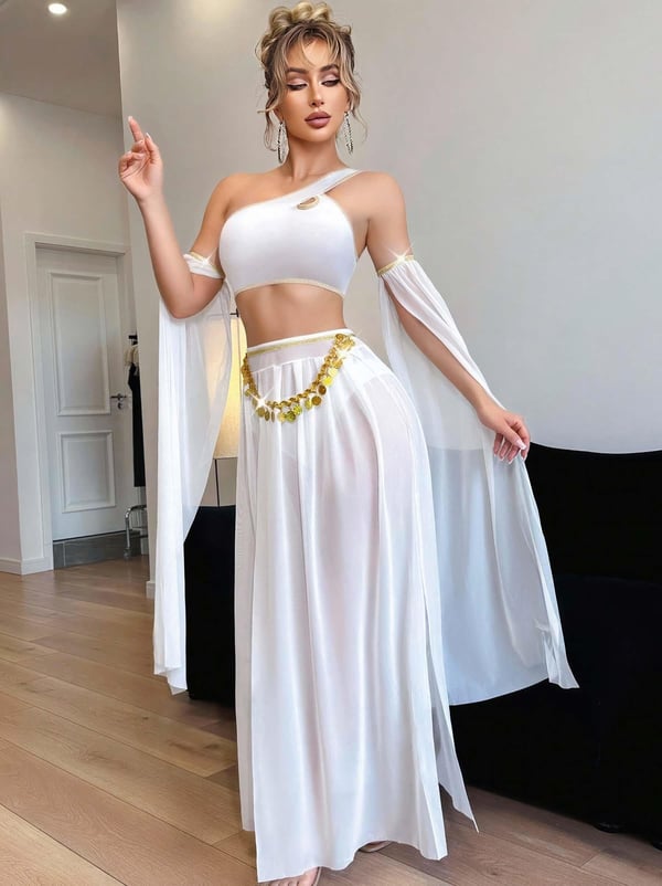 Kadın Fantazi Beyaz Özel Tasarım Harem Kostüm 2274