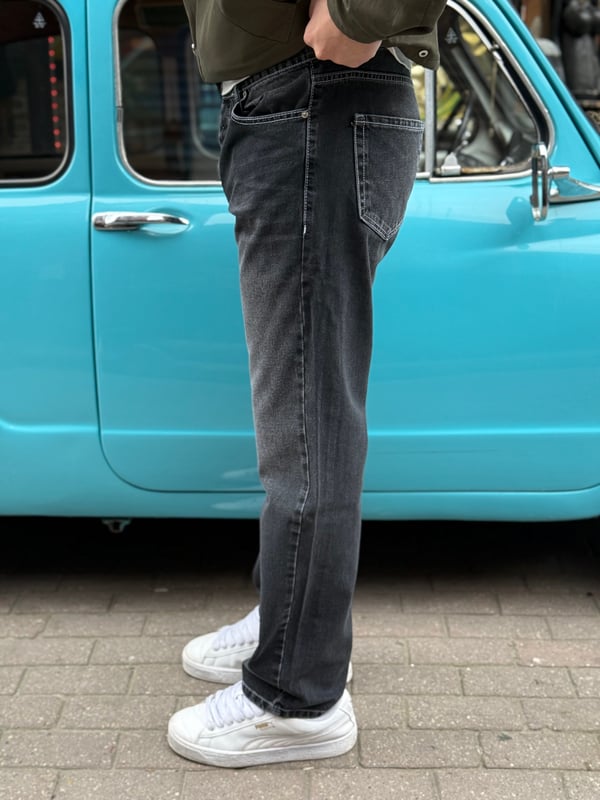 Antrasit Straight Fit Denim Pantolon