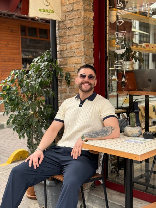 Krem Fitilli Polo Yaka Tişört