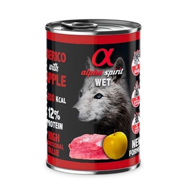 Alpha Spirit Yetişkin Köpek Konservesi Domuzlu Elmalı 400 gr