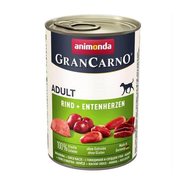 Animonda Gran Carno Adult Ördekli ve Sığır Etli Yetişkin Köpek Konservesi 400gr