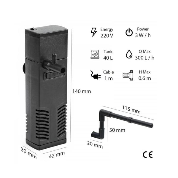 Atlantik 600F Işıklı Akvaryum İç Filtre 
