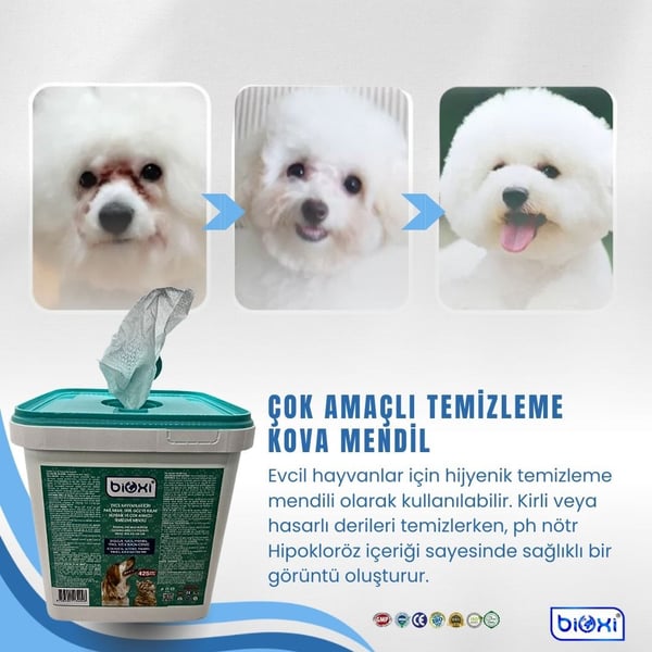BİOXİ EVCİL EVCİL HAYVAN TEMİZLEME MENDİLİ 300 ADET