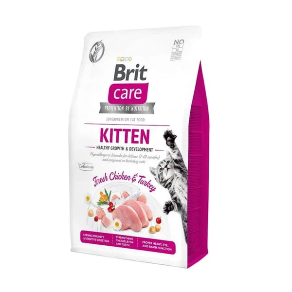 Brit Care Tahılsız Healthy Growth Tavuk Hindili Yavru Kedi Maması 2kg