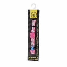 CATTİE DESENLİ KEDİ BOYUN TASMASI PEMBE 1X15-25CM