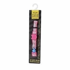 CATTİE DESENLİ KEDİ BOYUN TASMASI PEMBE 1X15-25CM