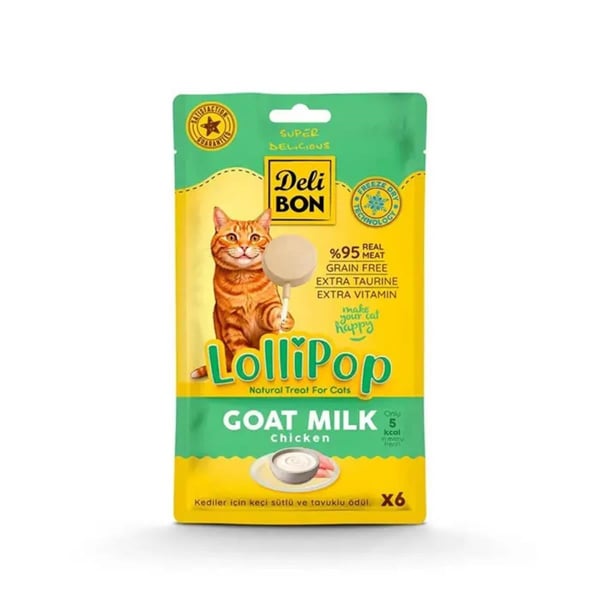 Delibon Keçi Sütlü Lolipop Kedi Ödül Maması 6 lı