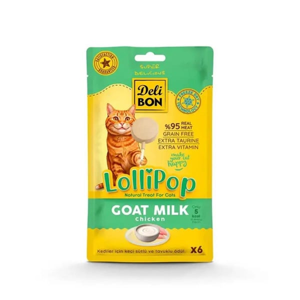 Delibon Keçi Sütlü Lolipop Kedi Ödül Maması 6 lı