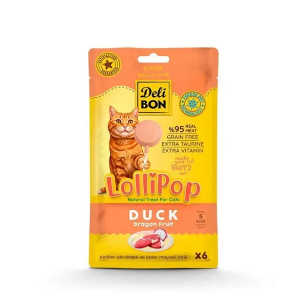 Delibon Ördekli Lolipop Kedi Ödül Maması 6 lı