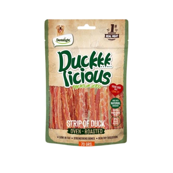Dentalight Duckkk Licious Kurutulmuş Ördekli Şerit Köpek Ödül Maması 70gr