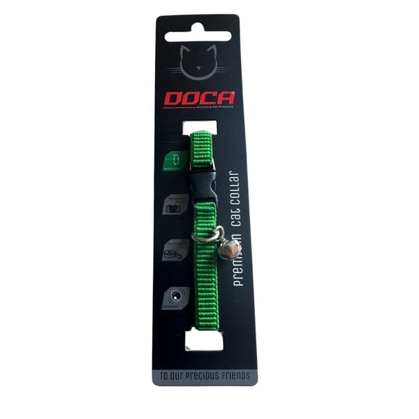 DOCA LASTİKL KEDİ BOYUN TASMASI 1,2 * 18-38 CM YEŞİL