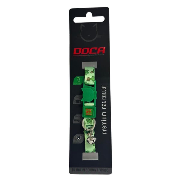 Doca Premium Cactus Desenli Kedi Boyun Tasması 1,2 x 18 - 36 Cm
