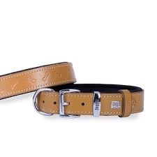 DOGGİE KONFOR DERİ KEMİK DESENLİ BOYUN TASMASI KAMEL 4X47-55CM