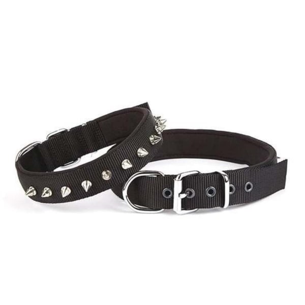 DOGGİE KONFOR DOKUMA ÇİVİLİ BOYUN TASMASI SİYAH 3X42-50CM