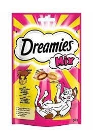 Dreamies Mix İç Dolgulu Sığır Etli ve Peynirli Kedi Ödül Bisküvisi 60gr