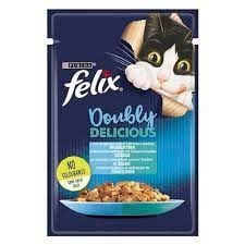 Felix Pouch Doubly Delicious Somon ve Sardalyalı Yaş Kedi Maması 85 Gr